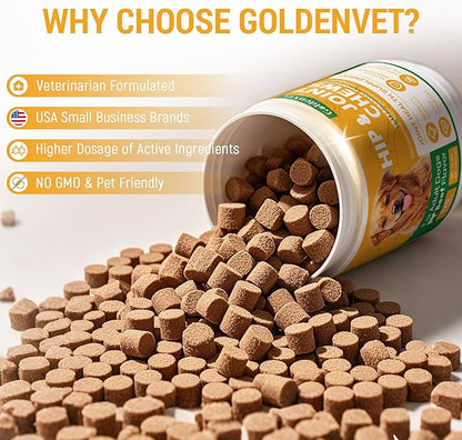 Hip and Joint Chews for Senior Dogs with Glucosamine HCL, Chondroitin, Green-lipped Mussel, Ashwagandha for Anti Inflammatory, Mobility Support, Muscle Maintenance, Joint Comfort 120 Ct