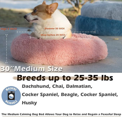 Dog Beds for Medium Dogs Washable 30 Inches Pink Dog Bean Bag Bed Girl Dog beds for Medium Dogs Fits up to 45 lbs Pets Beds for Medium Dog.