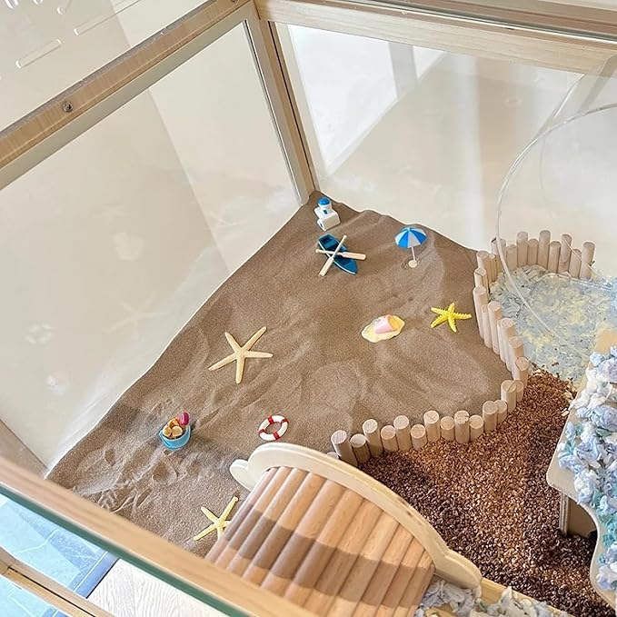 DR.DUDU Hamster Bath Sand, 2.8lb Dust Free Desert Sand or Potty Litter Sand for Hamster Chinchillas Gerbil Syrian Mice Small Animals (Beige)