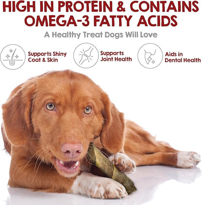 Riley's Cod Skins for Dogs - Air Dried Single Ingredient Dog Treats - Long, Hand Wrapped Cod Skin Dog Treats - Sustainably Caught in Iceland - 2 Pack 10 inch Chew Sticks