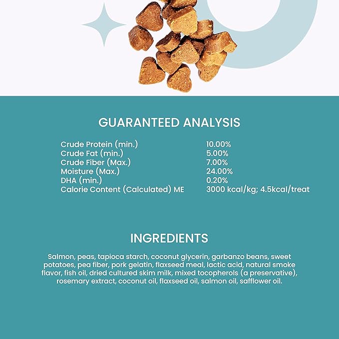 I and love and you Super Smarty Hearties - Salmon - Grain Free, DHA for Brain and Eye Support, Training Treat, Filler Free, 5oz