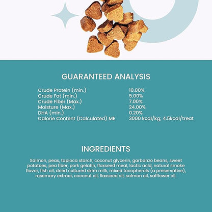 I and love and you Super Smarty Hearties - Salmon - Grain Free, DHA for Brain and Eye Support, Training Treat, Filler Free, 5oz