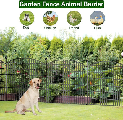 15 Panels Decorative Garden Fence - 32 in (H) x 35.4 ft (L) No Dig Dog Fence Outdoor for Yard, Rustproof Tall Garden Fencecing Panels, Animal Barrier Suitable for Yard Border, Patio, and Outdoor Use