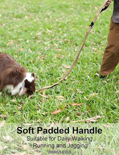 Dog Leashes for Medium Large Dogs Heavy Duty, 4-6FT Shock Absorbing No Pull Dog Leash with Advanced Easy Metal Clip, 2 Comfortable Padded Handles (Coyote Brown)