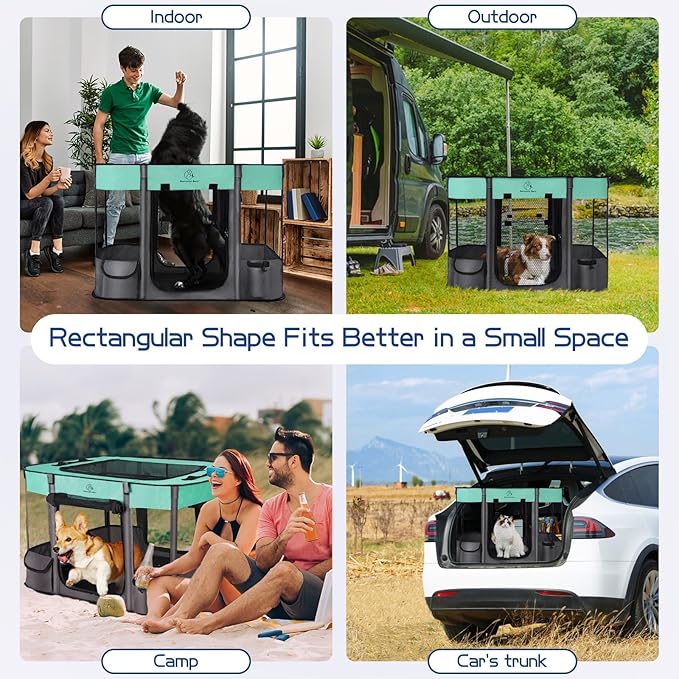 Dog Playpen,Pet Playpen,Foldable Puppy Cat Playpen,Portable Exercise Kennel Tent Crate,Water-Resistant Breathable Shade Cover, Indoor Outdoor Travel Camping Use for Small Animals with Carrying Case(S)