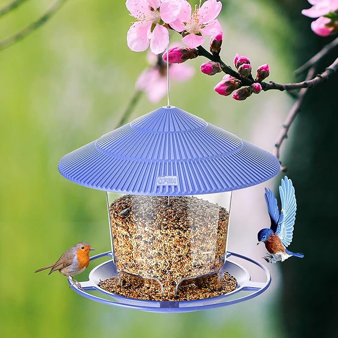 Bird Feeder Outdoor Hanging for Wild Bird Seed, Purple