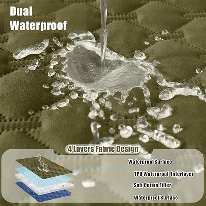 Smiry Waterproof Dog Blanket, Soft Dog Bed Cover Pet Blanket, Reversible Couch Cover for Dogs Washable, Pet Couch Covers for Sofa Furniture Protector for Puppy Cat (82x102 Inch, Green/Navy)