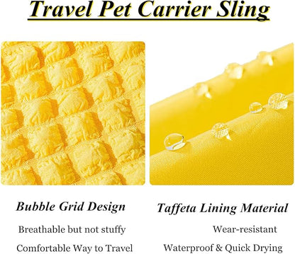 Dog Carrier Sling Cat Purse Carrier Bag Puppy Carrying Bag Pet Body Holder for Small Breeds Daily Use Walking Travel Outdoor, Yellow