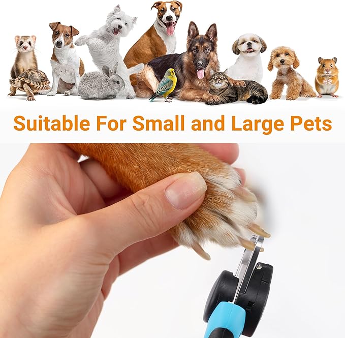 Dog Nail Clipper with Light, Illuminates Nail Clipper Kit or Bloodline for Safe, Easy Trimmers, Extra Sharp for Thick Nails, Quick Sensor, Avoid Over Cutting Toenail, for Cats & Dogs