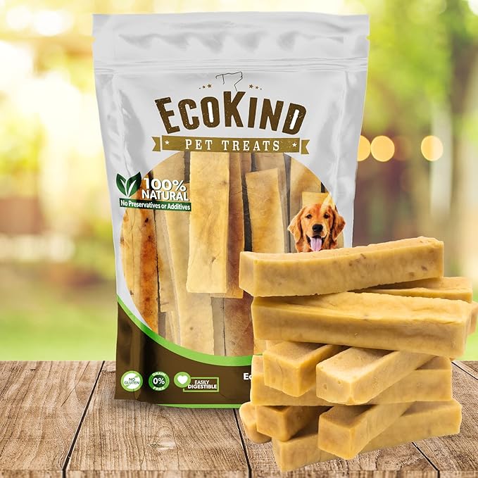 EcoKind Premium Gold Yak Cheese Himalayan Dog Chews, Dog Treats Large Breed, All Natural, High Protein Chew, Peanut Butter, Large - 20+ Chews (5 lbs)