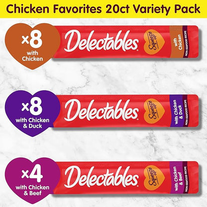 Delectables Squeeze Up Non-Seafood Variety Pack Lickable Cat Treat, 20 Count (Pack of 1)
