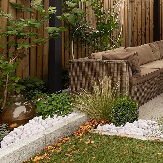 10Ib Snow White River Rock- Decorative Pebbles for Plants - River Rocks for Outdoor Landscaping- 0.3"-0.8" inch Polished Stones for Stones for Aquarium, Home Decor,Garden Decor