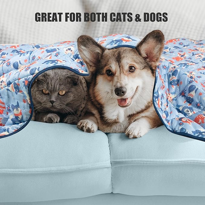 Premium Cooling Blanket for Dogs Pet Cooling Pads Washable Pet Cool Mat for Cats Hot Weather Puppy Lightweight Throw Calming Pad(28x40 inches)