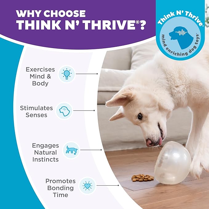 Outward Hound by Planet Dog Snoop Interactive Treat Dispensing Dog Toy, Large, White