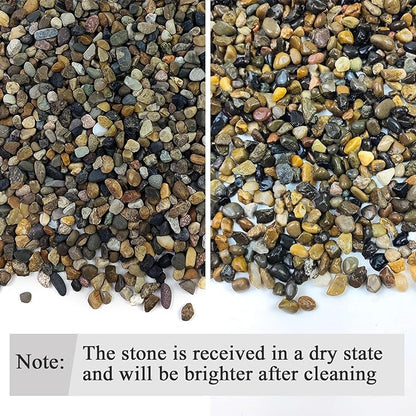 5lbs Aquarium Gravel, Pea Gravel for Indoor Plants,1/4 Inch Decorative River Rocks for Aquarium Succulent Vase Fish Tank Gravel Plant Soil Cover and Outdoor Landscaping Rocks