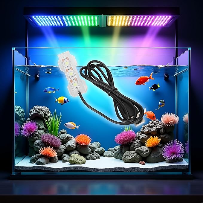Blue Light Small Aquarium Led Light, Multicolor Led Fish Tank Light for Freshwater Plants Aquarium Accessories，Fish and Aquatic Pets, Pet Supplies