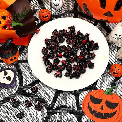 56 Pcs Mini Resin Ducks,Halloween Black Demon Ducks Tiny Devil Ducks Figurines Miniature Devil Ducks Resin Duck Ornament for Halloween Home Party Decor