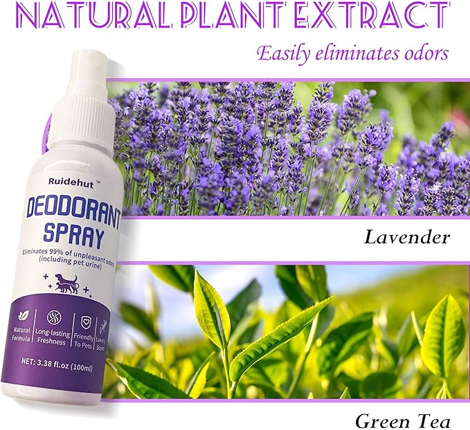 Dog Potty Training Spray & Dog Deodorant Spray, Assisted Puppy Potty Trainingï¼_liminate Dog Urine Odor, (3.38 Fl Oz Spray Set)