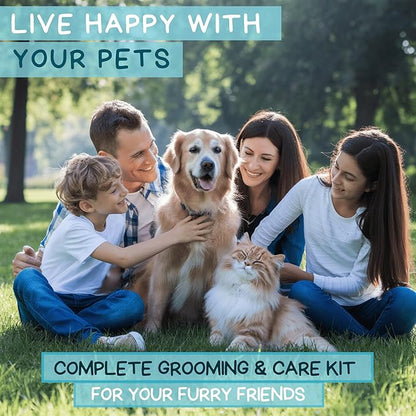 6 in 1 Dog Washing Kit for Dogs & Cats - Dog Bath Brush, Dog Shampoo Brush, Dog Scrubber for Bath, Dog Washing Gloves and Mittens for Short/Long Haired Dog/Cat - A Complete Grooming Kit for Your Pets