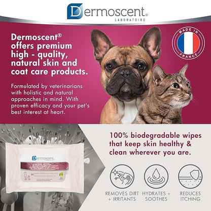 Dermoscent ATOP 7 Wipes for Dogs and Cats | Soothing Cleansing Care for Sensitive Skin | Travel-Friendly