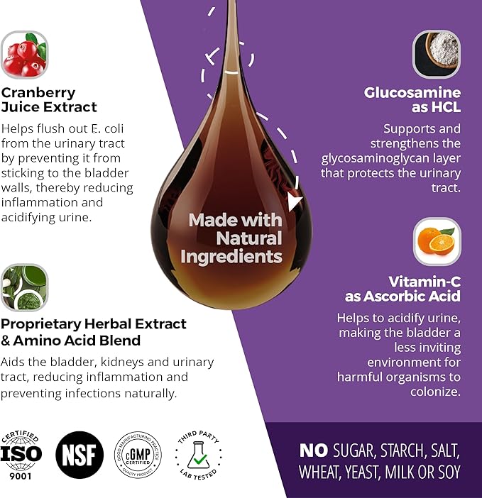 Cat & Dog Urinary Tract Treatment, Bladder & Kidney Support for Dogs and Cats, Powerful Yet Gentle Pet Care, with Liquid Cranberry & Glucosamine, Chicken Flavor, 6 oz Bottle, 2 Pack