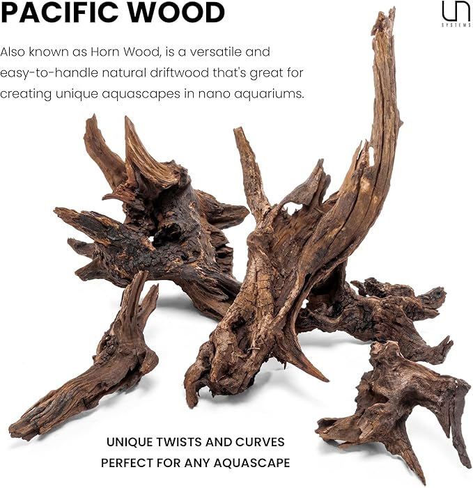 Ultum Nature Systems Driftwood - Pacific Drift Wood for Fish Tank, Planted Tank, Terriarium, Paludarium - Versatile Natural Driftwood Decor, Events Wood Centerpiece - Pacific Wood, L 15-20", 3 Pack