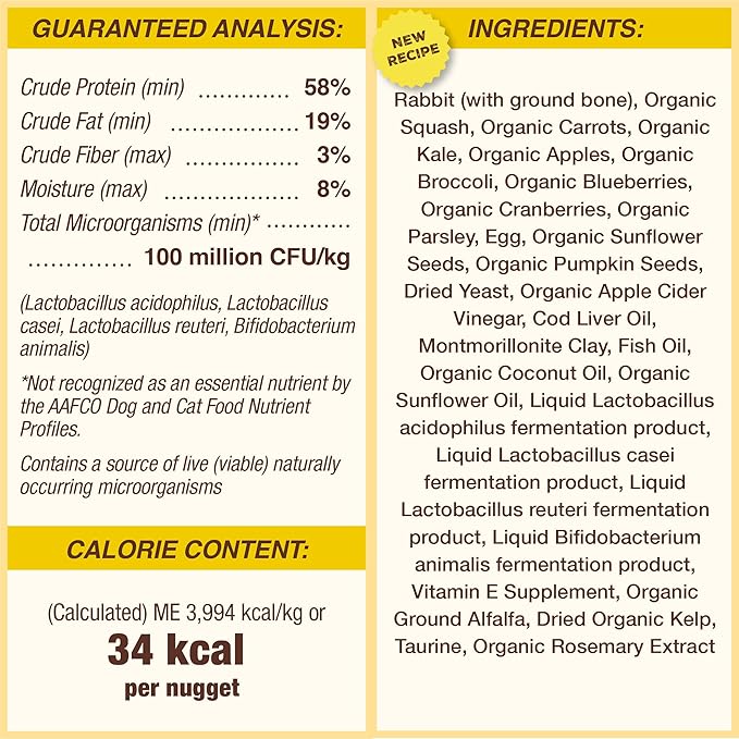 Primal Freeze Dried Raw Dog Food Nuggets, Rabbit, Complete & Balanced Meal, Also Use as Topper or Treat, Premium, Healthy, Grain Free, High Protein Raw Dog Food, 5.5 oz