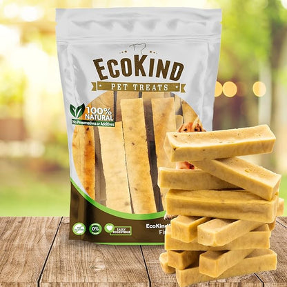 EcoKind Premium Gold Yak Cheese Himalayan Dog Chews, Dog Treats Large Breed, All Natural, High Protein Chew, Peanut Butter, Large - 12+ Chews (3 lbs)
