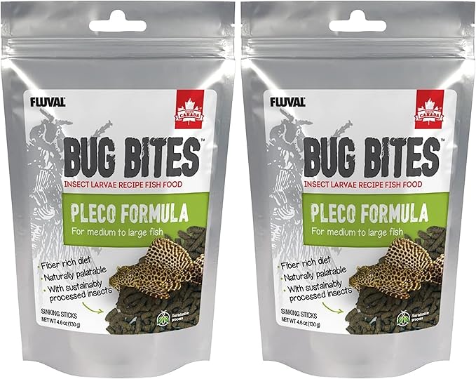 Fluval Bug Bites Bottom Feeder Fish Food, Sticks for Medium to Large Sized Fish, 4.59 oz., A6587 (Pack of 2)