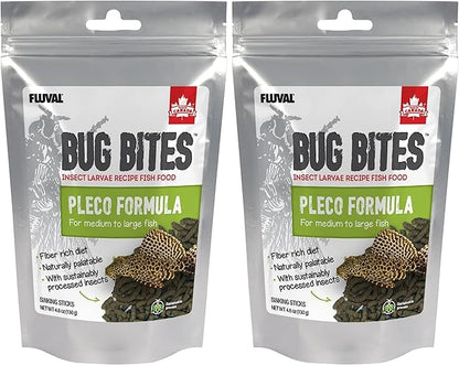 Fluval Bug Bites Bottom Feeder Fish Food, Sticks for Medium to Large Sized Fish, 4.59 oz., A6587 (Pack of 2)