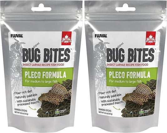 Fluval Bug Bites Bottom Feeder Fish Food, Sticks for Medium to Large Sized Fish, 4.59 oz., A6587 (Pack of 2)