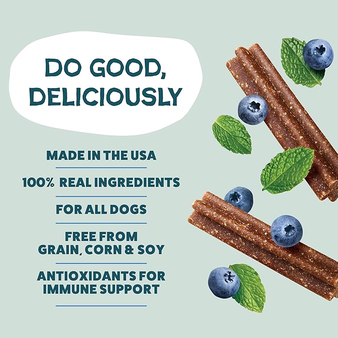 Shameless Pets Toothberry Dental Mini Chews for Dogs  Natural Dog Dental Sticks for Fresh Breath, Teeth Cleaning & Removes Tartar, Grain-Free Dog Treats, No Corn or Soy