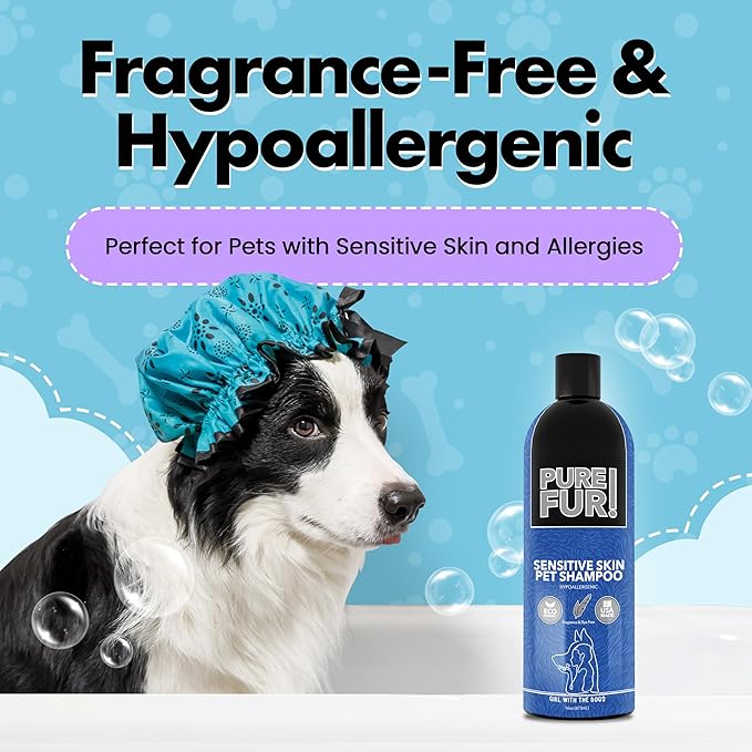 Pure Fur! by Girl With The Dogs, Sensitive Skin Dog & Cat Shampoo 16 Oz and Pure Fur! Sensitive Skin Pet Conditioner 16 Oz