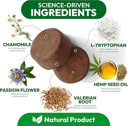 Hemp Calming Chews for Dogs - 170 Dog Calming Chews - Anxiety Relief Treats - Advanced Stress Relief Supplement, Separation Aid, Barking, Fireworks, Melatonin - Hip & Joint Support - Made in USA