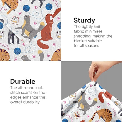 Cat Blanket, Cats Gifts for Girls Women, Cat Gift for Cats Lovers, Birthday Gifts Decor Throw Blanket 50"x60"