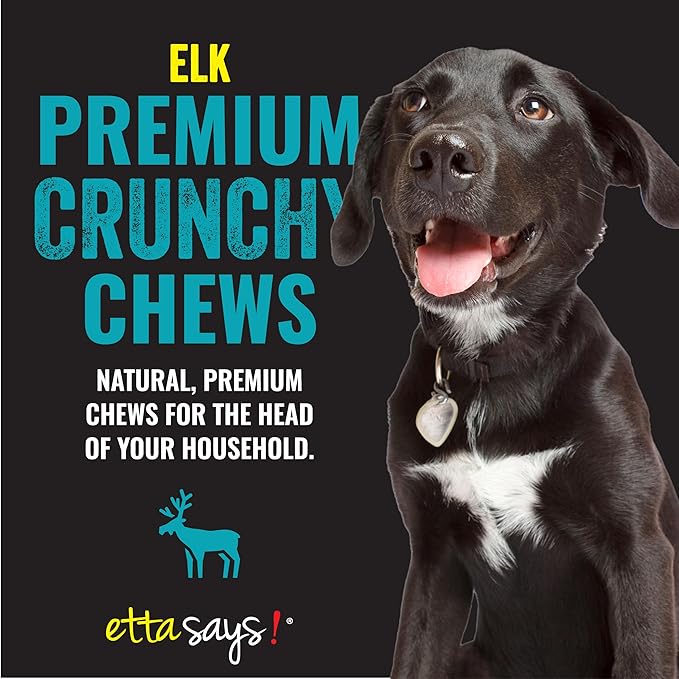 etta says! Premium Crunchy 4.5" Elk Dog Chews - Grain-Free Dog Treats, Good for Teeth, Easy to Digest - Made in The USA (36 Count Pack of 1)