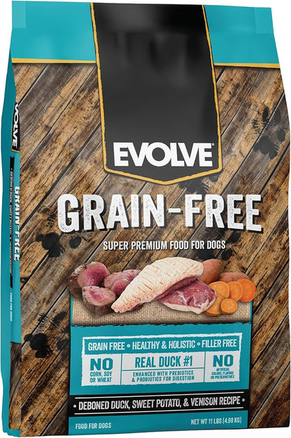 Evolve Grain Free Deboned Duck, Sweet Potato & Venison Recipe Dry Dog Food, 3.5 lb.