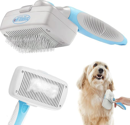 Self Cleaning Dog Brush for Shedding Slicker Brush Cat Long Haired Pet Brush Grooming Deshedding Supplies - Small Pets White