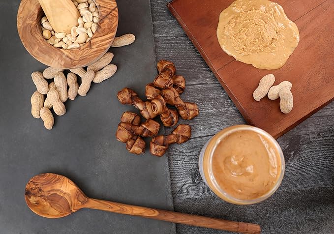 Real Peanut Butter Dog Treats Mini Bones, (16ct) Collagen Smart Bones for Dogs Rawhide for Small and Medium Breeds,Collagen Sticks for Dogs.