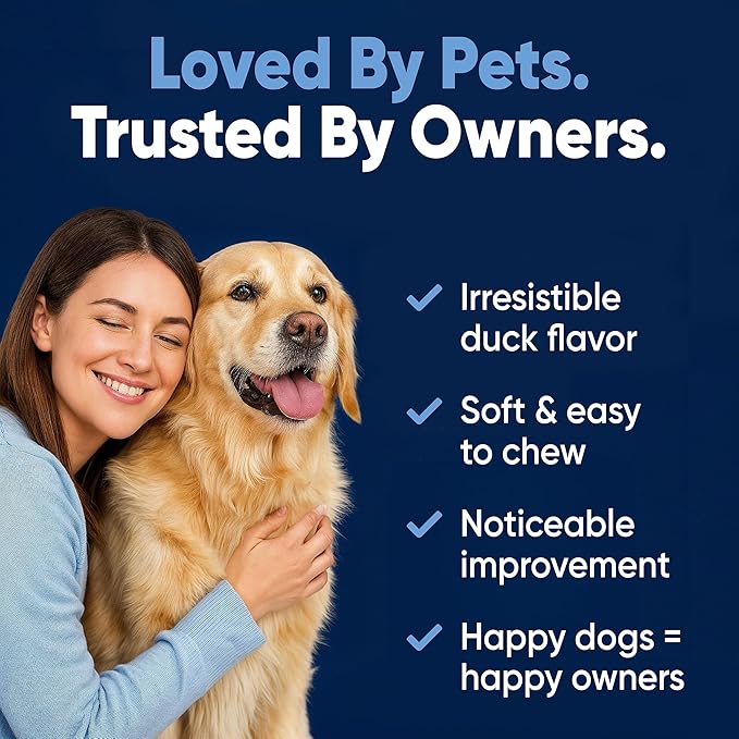 Woofy Advanced Strength Hip & Joint Health Supplement for Dogs - with Glucosamine, Chondroitin, MSM and Omega 3, 90 Flavored Chews for Small and Medium Dog Breeds