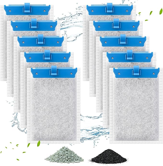 10 pcs Medium Filter Cartridges Compatible with Tetra Whisper Bio-Bag Filters Aquarium Replacement Filter Cartridge for Whisper ReptoFilter and 10i IQ10 PF10 Power Filters
