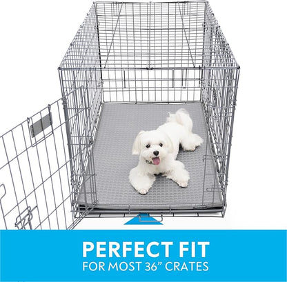Paw Inspired Cooling Orthopedic Crate Pad for Dogs, Washable Memory Foam Dog Cooling Mat (35x22 Inch Medium/Large Size for 36 Inch Kennel, Gray)