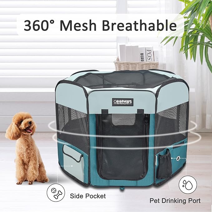 JESPET Pet Dog Playpens 36", 45" & 61" Portable Soft Dog Exercise Pen Kennel with Carry Bag for Puppy Cats Kittens Rabbits, Indoor/Outdoor Use