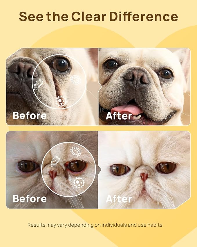 HICC PET Wrinkle Wipes for Dogs, 100 Count, Hypoallergenic Dog Wipes, Wrinkle Wipes French Bulldog, Deep Cleaning & Deodorizing, Dog Wipes for Grooming Faces, Paws & Butts