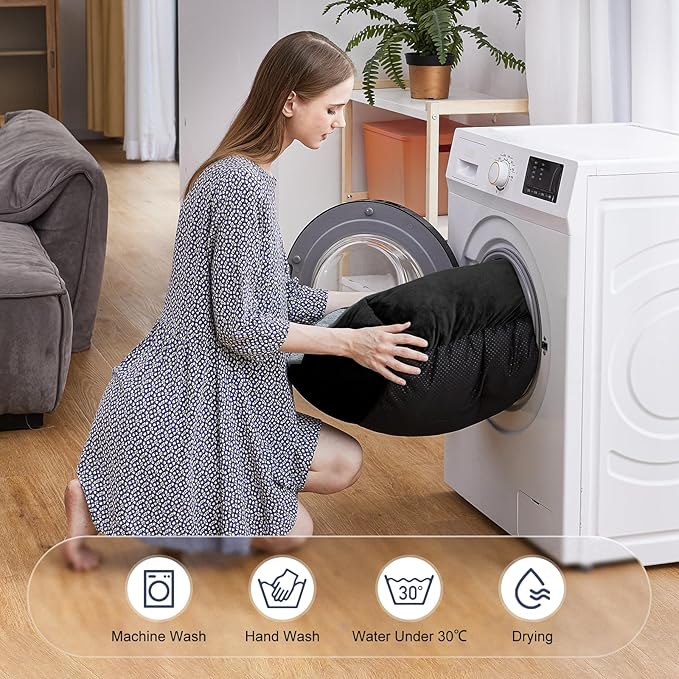 JOEJOY Rectangle Dog Bed for Large Medium Small Dogs - Washable Orthopedic Sofa Bed, Soft Breathable Puppy & Pet Cuddler, Durable Calming Dog Bed with Anti-Slip Bottom, Multiple Sizes, Black