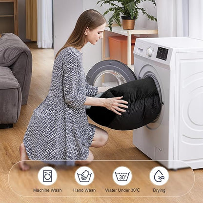 JOEJOY Rectangle Dog Bed for Large Medium Small Dogs - Washable Orthopedic Sofa Bed, Soft Breathable Puppy & Pet Cuddler, Durable Calming Dog Bed with Anti-Slip Bottom, Multiple Sizes, Black