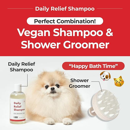 JAYU PET Daily Relief Shampoo - Vet Approved for Itchy Sensitive Skin, Natural Ingredients for Allergies. Moisturizing, Deodorizes Smelly Dogs, Best Odor Eliminating Dog Shampoo (10.1oz)