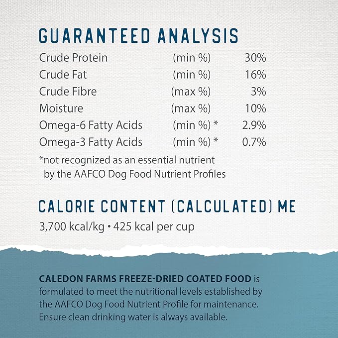 Caledon Farms Freeze-Dried Coated Lamb Recipe Premium Dry Dog Food 3.9lb