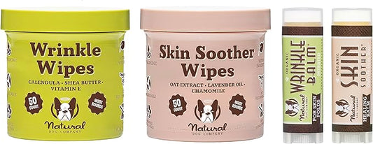 Natural Dog Company Healing Balm Wipes & Travel Sticks Bundle, Hypoallergenic, Cleaning & Deoderizing Wipes for Dogs, Plant Based, Made in USA
