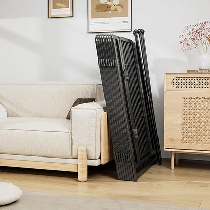 40" H Dog Crate Dog Playpen 8 Panels Furniture Heavy Duty Dog Fence Door with Side Openings,for Large Medium Small Dogs Indoor Outdoor Foldable Pet Exercise Pen,Black